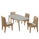 Ver imagem 2 de Mesa de Jantar Copper 120cm Tampo Mdf 4 Cadeiras Moderna Turim 07 /off /naturale /serig Off