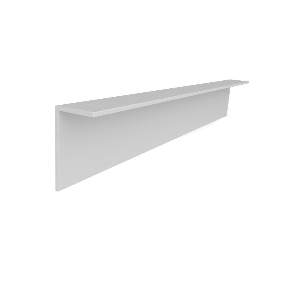 Perfil Rodapé Invertido, para Embutimento em Parede Drywall Mod "l", Alumínio Epóxi Branco Fosco , 1