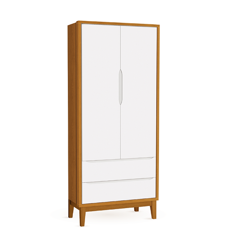 Guarda Roupa Infantil 2 Portas e 2 Gavetas Branco Savana Classic Madeira