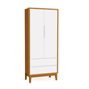Ver imagem 1 de Guarda Roupa Infantil 2 Portas e 2 Gavetas Branco Savana Classic Madeira