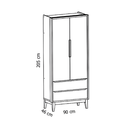 Ver imagem 4 de Guarda Roupa Infantil 2 Portas e 2 Gavetas Branco Savana Classic Madeira