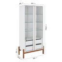 Ver imagem 2 de Cristaleira 2 Portas 3 Prateleiras de Vidro 2 Gavetas Tiê CabeCasa MadeiraOriginals