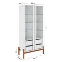 Ver imagem 2 de Cristaleira 2 Portas 3 Prateleiras de Vidro 2 Gavetas Tiê CabeCasa MadeiraOriginals Branco/Off White