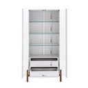 Ver imagem 3 de Cristaleira 2 Portas 3 Prateleiras de Vidro 2 Gavetas Tiê CabeCasa MadeiraOriginals Branco/Off White