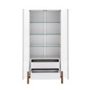 Ver mais imagens de Cristaleira 2 Portas 3 Prateleiras de Vidro 2 Gavetas Tiê CabeCasa MadeiraOriginals Branco/Off White
