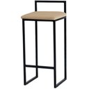 Ver imagem 1 de Banqueta Alta Estofada Suede Pietra Base Preta House Móveis:bege