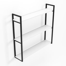 Prateleira Organizador Industrial 3 Níveis de Parede Metalon Preto 75x18x80 Mdf Branco - 4