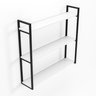 Prateleira Organizador Industrial 3 Níveis de Parede Metalon Preto 75x18x80 Mdf Branco - 4