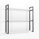 Ver imagem 3 de Prateleira Organizador Industrial 3 Níveis de Parede Metalon Preto 75x18x80 Mdf Branco