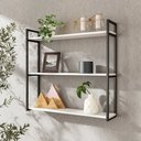Ver imagem 2 de Prateleira Organizador Industrial 3 Níveis de Parede Metalon Preto 75x18x80 Mdf Branco