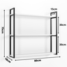 Prateleira Organizador Industrial 3 Níveis de Parede Metalon Preto 75x18x80 Mdf Branco - 5