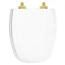 Assento Sanitário Laqueado Soft Close Monte Carlo Branco para vaso Deca com Ferragem Dourada - 1