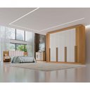 Ver imagem 6 de Guarda Roupa Casal 8 Portas Ripado 8 Gavetas sem Pés Daymont - D' Doro Cinamomo/off White/ripado
