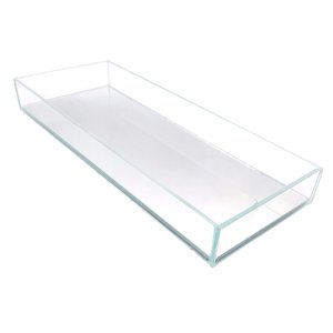 Bandeja Espelhada Lavabo Sala Caixa em Vidro 25x10cm