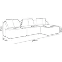 Ver imagem 4 de Sofá 3 Lugares com Chaise Direito Sala Living 248cm Arlo F04 Linho Cinza - Lyam Decor