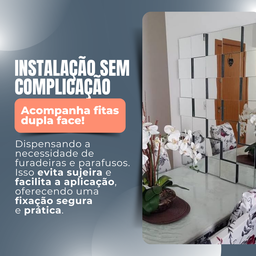 Espelho Decorativo 3d Painel Placa Vidro Liverpool 1,05m X 60cm Montável - 2