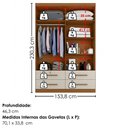 Ver imagem 3 de Guarda Roupa Solteiro 4 Portas 4 Gavetas Mari 154x231 cm Cinamomo Areia Zanz