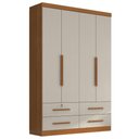 Ver imagem 1 de Guarda Roupa Solteiro 4 Portas 4 Gavetas Mari 154x231 cm Cinamomo Areia Zanz