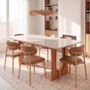 Ver imagem 1 de Conjunto de Jantar com Mesa Tali 180cm e 6 Cadeiras Ema CabeCasa MadeiraOriginals Marrom/Bege