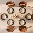Ver imagem 2 de Conjunto de Jantar com Mesa Tali 180cm e 6 Cadeiras Ema CabeCasa MadeiraOriginals Marrom/Bege