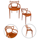Ver imagem 3 de Kit 2 Cadeiras Allegra 100% Polipropileno Leve e Resistente:terracota
