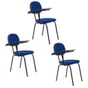 Ver imagem 1 de kit 3 Cadeiras Universitária Secretária com Prancheta Ecoflex