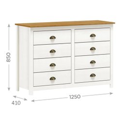 Cômoda 8 Gavetas Topázio Branco/freijó Madeira Pinus - Finestra - 2