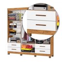 Ver imagem 6 de Guarda-roupa Casal Genova 6 Portas 4 Gavetas com Espelho 22111 Cinamomo/branco - Carioca Móveis