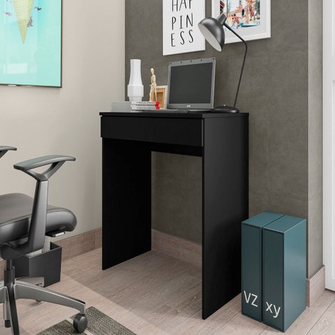 Mesa de Computador Aléxia Preto Fosco - Vrk Comércio On-Line