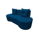 Ver imagem 5 de Sofá 2 Lugares Orgânico Curvo Madrid 150cm Couro Azul Marinho