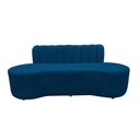 Ver imagem 4 de Sofá 2 Lugares Orgânico Curvo Madrid 150cm Couro Azul Marinho