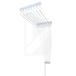 Varal Individual de Teto 80cm com 10 Varetas em Alumínio - Branco - 1