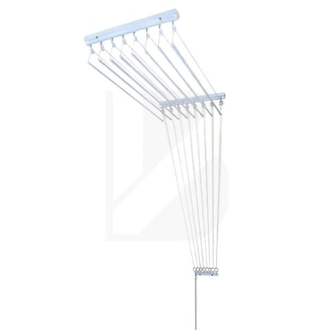 Varal Individual de Teto 80cm com 10 Varetas em Alumínio - Branco