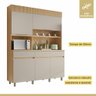 Cozinha Compacta 5 Portas 2 Gavetas Nesher Realeza 160cm Mdf Carvalho/greige - 5
