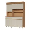 Cozinha Compacta 5 Portas 2 Gavetas Nesher Realeza 160cm Mdf Carvalho/greige - 1