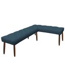 Ver imagem 1 de Canto Alemão Suede Azul Royal Assento 1,20x0,75 - Dominic Decor