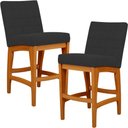 Ver imagem 2 de Kit 02 Banquetas Baixa Cozinha Bancada Bar Sala de Jantar Fixa Mila L02 Suede Preto - Lyam Decor Ban
