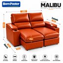 Ver imagem 6 de Sofá 2 Lugares 1,70m Retrátil e Reclinável Malibu Bom Pastor Terra Cota Veludo PU