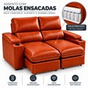 Ver imagem 5 de Sofá 2 Lugares 1,70m Retrátil e Reclinável Malibu Bom Pastor Terra Cota Veludo PU