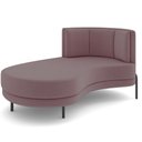 Ver imagem 1 de Chaise Longue Divã 164cm Braço Esquerdo Logus D06 Veludo Rosê - Mpozenato