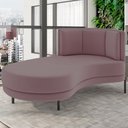 Ver imagem 2 de Chaise Longue Divã 164cm Braço Esquerdo Logus D06 Veludo Rosê - Mpozenato