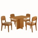 Ver imagem 2 de Conjunto Sala de Jantar Mesa Moscou Canto Copo de MDF e 4 Cadeiras Cleo Yescasa