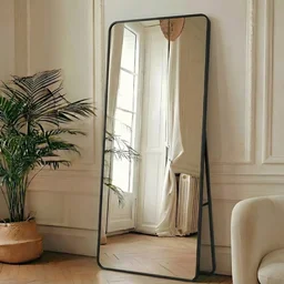 Espelho Grande Corpo Inteiro Suporte de Chão/parede Retangular C/ Moldura em Alumínio Preto 170x70 - 7 Espelho Grande Corpo Inteiro Suporte de Chão/parede Retangular C/ Moldura em Alumínio Preto 170x70 - 7