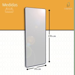 Espelho Grande Corpo Inteiro de Parede Retangular com Moldura em Metal 170 X 70cm Preto - 7