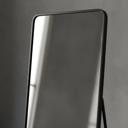 Espelho Grande Corpo Inteiro Suporte de Chão/parede Retangular C/ Moldura em Alumínio Preto 170x70 - 10 Espelho Grande Corpo Inteiro Suporte de Chão/parede Retangular C/ Moldura em Alumínio Preto 170x70 - 10