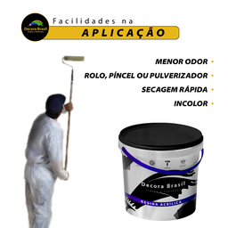 Resina Acrílica de Parede Decora Brasil Base de Água - 14l - Incolor - 4