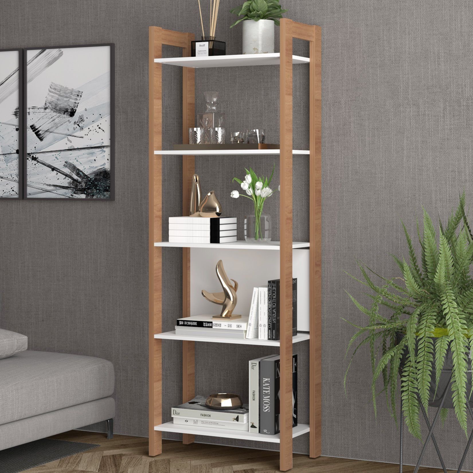 Estante de Livros 65cmx184,7cm Multiuso Haia YesCasa | MadeiraMadeira