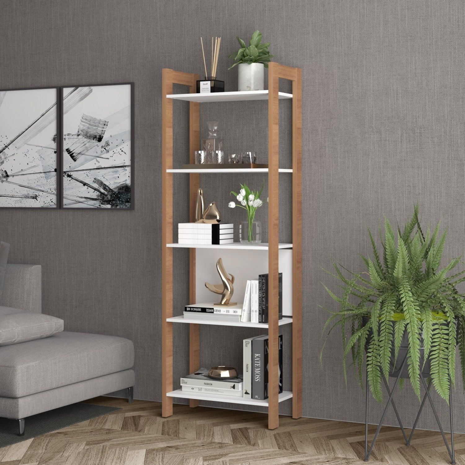 Estante de Livros 65cmx184,7cm Multiuso Haia YesCasa | MadeiraMadeira