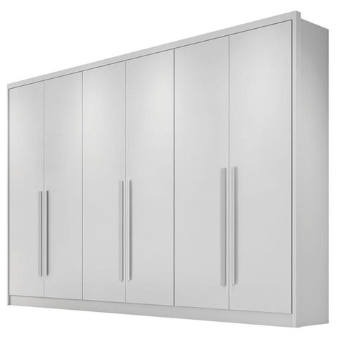 Guarda Roupa Casal Livorno 6 Portas 6 Gavetas Neve com Nicho – Novo Horizonte