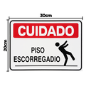 Ver imagem 2 de Combo 6 Placas De Sinalização Cuidado Piso Escorregadio 30x20 Acesso - S-227 F9e